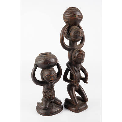 Two West African Carved Hardwood Figural Groups