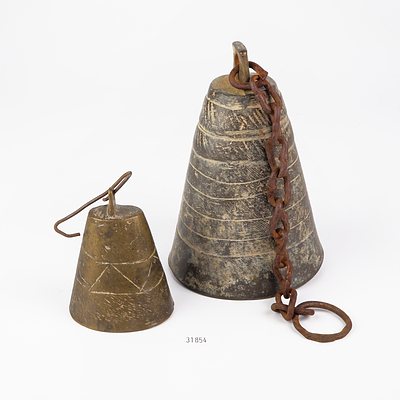 Two Cast Metal Middle Eastern Bells