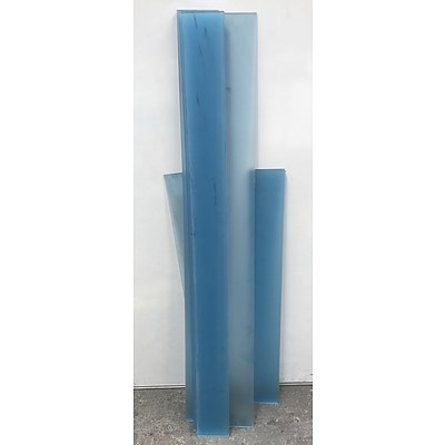 Blue Transparent Strips Of Perspex -Lot Of Nine