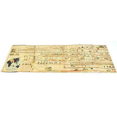 Adams Synchronological Chart of Maps of History 1876, Chromolithograph laid on linen