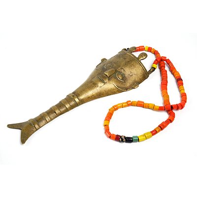 Vintage Naga Brass and Glass Bead Necklace (“Konyak”)