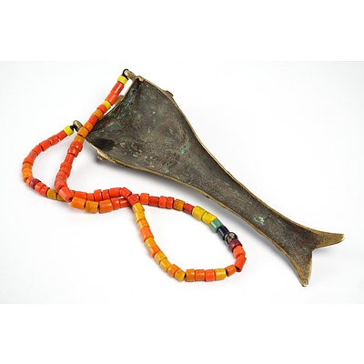 Vintage Naga Brass and Glass Bead Necklace (“Konyak”)