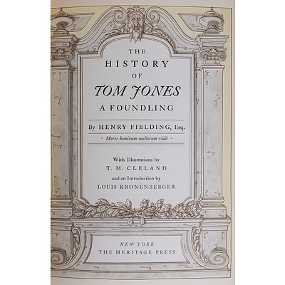 Henry Fielding, The History of Tom Jones a Foundling, The Heritage Press, New York, 1952, Hardcover
