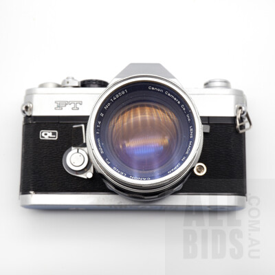 Vintage Canon FT QL Film Camera with Original Case