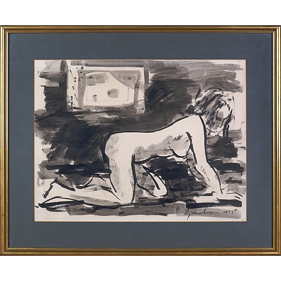 Francis Lymburner (1916-1972), Female Nude 1965, Ink & Wash