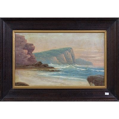 Australian School (Early 20th Century), Shelley Beach, Broken Bay NSW, Oil on Card, 28 x 45.5 cm