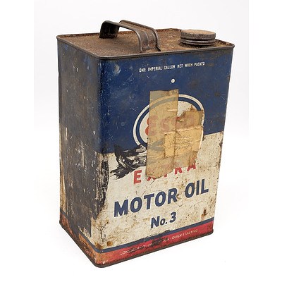 Vintage Esso Extra Motor Oil No 3 One Gallon Oil Tin