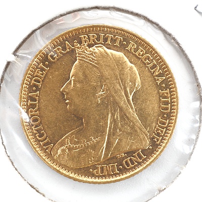1900 Sydney 22ct Gold Half Sovereign, Victoria