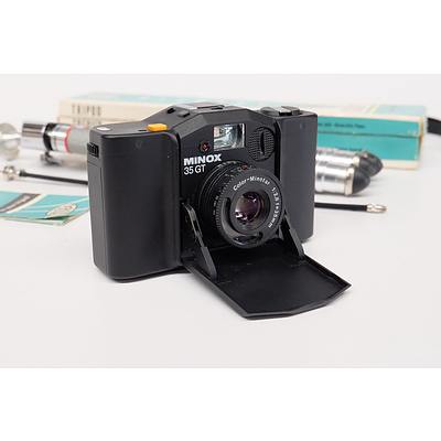 Minox 35 GT Film Camera with Case and Bilora Tripod