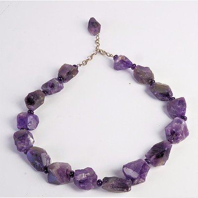Natural Amethyst and Bead Necklace