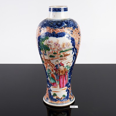 Antique Chinese Export Mandarin Pattern Vase, 18th Century (Circa 1760)