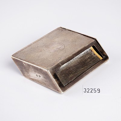 Chinese Export Sterling Silver Matchbox Cover
