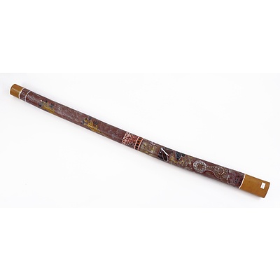 Vintage Hand Decorated Hardwood Didgeridoo
