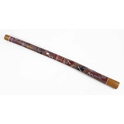 Vintage Hand Decorated Hardwood Didgeridoo