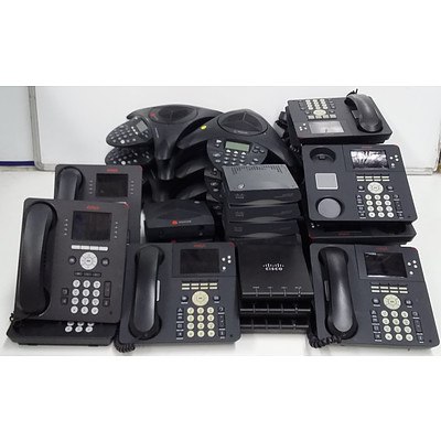 Bulk Lot of Assorted VoIP Phones and Devices - Lot of 29