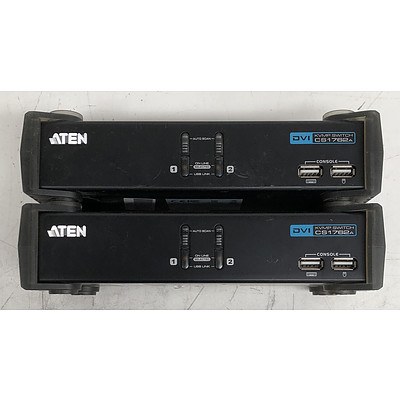 ATEN (CS1762A) 2-Port USB 2.0 DVI KVMP Switch - Lot of Two