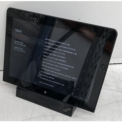 Lenovo ThinkPad (20C10020AU) 10 10-Inch Intel Atom (Z3795) 1.60GHz CPU Tablet