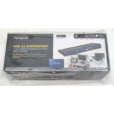 Targus USB 3.0 SuperSpeed Dual Video Docking Station w/ Power *Brand New