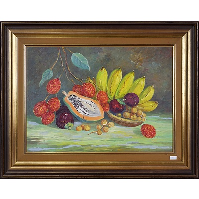Artist Unknown, Still Life of Tropical Fruit, oil on canvas