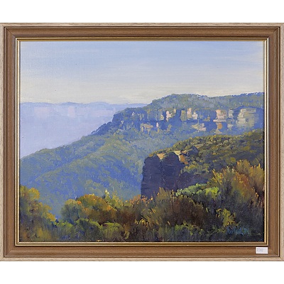 John Wilson, Blue Mountains, Oil on Canvasboard