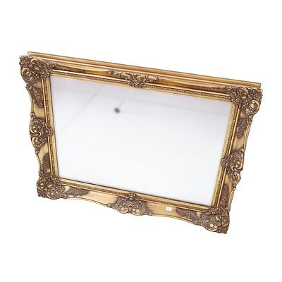 Antique Style Wall Mirror in Giltwood and Gesso Frame