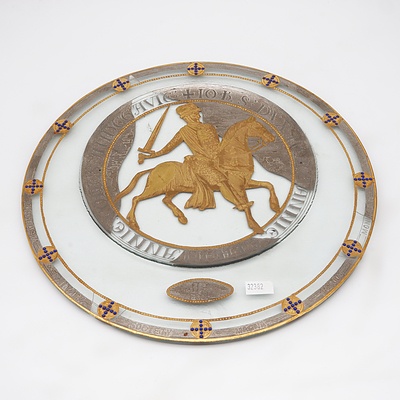 Peter Crisp (1959-) Enamel and Gilt Decorated Magna Carta Plate