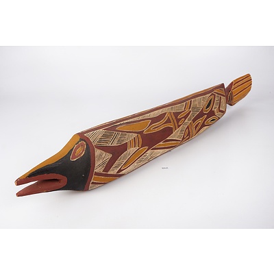 Tiwi Islands Carved Wood and Ochre Fish