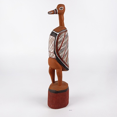 Tiwi Islands Carved Wood and Ochre Bird