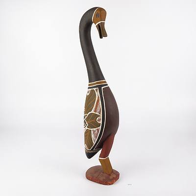 Tiwi Islands Carved Wood and Ochre Bird