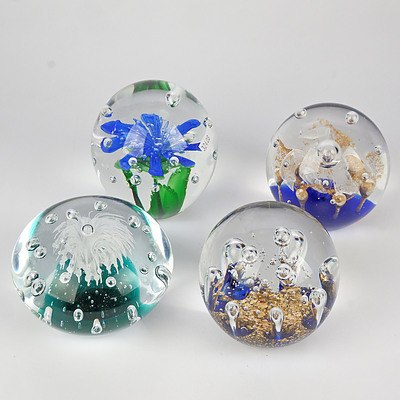 Four Various Art Glass Paperweights