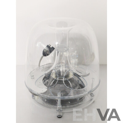 Very Futureistic Harman Kardon Soundsticks III Self Powered Satellite Speakers and Subwoofer System, in Original Box