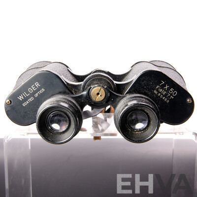 Vintage Set Wilger 7 X 50 Coated Optic Field Binoculars, Number 95468