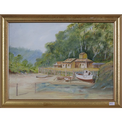 Don McKay, Boats and Cottages, Oil on Board