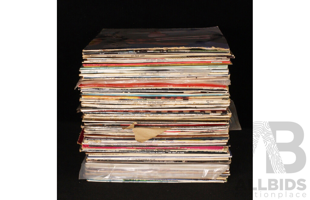 Collection Approx 90 Vintage Vinyl LPs, Mostly 1950s, 60s, 70s Rock, Pop, Classical, Hits & Misses and More