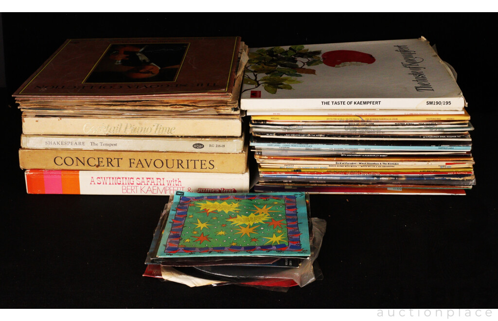 Collection Approx 40 Vintage Vinyl LPs, Mixed Genres, Along with Collection Box Sets