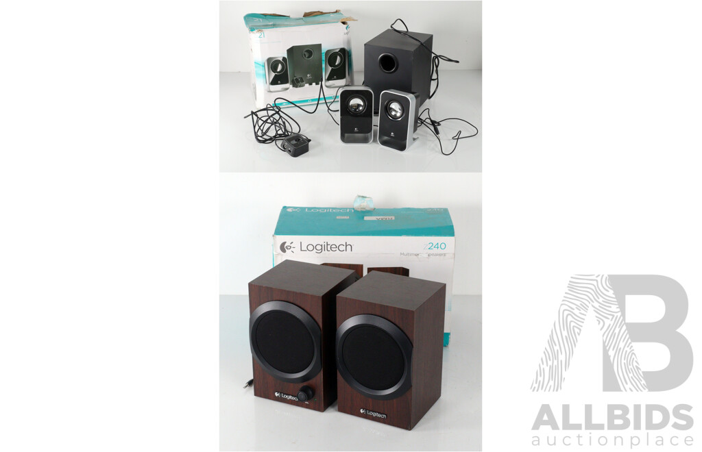 Logitech is 21 Stereo Speakers and Subwoofer, Logitech Z240 Pair Multimedia Speakers, Both in Original Boxes