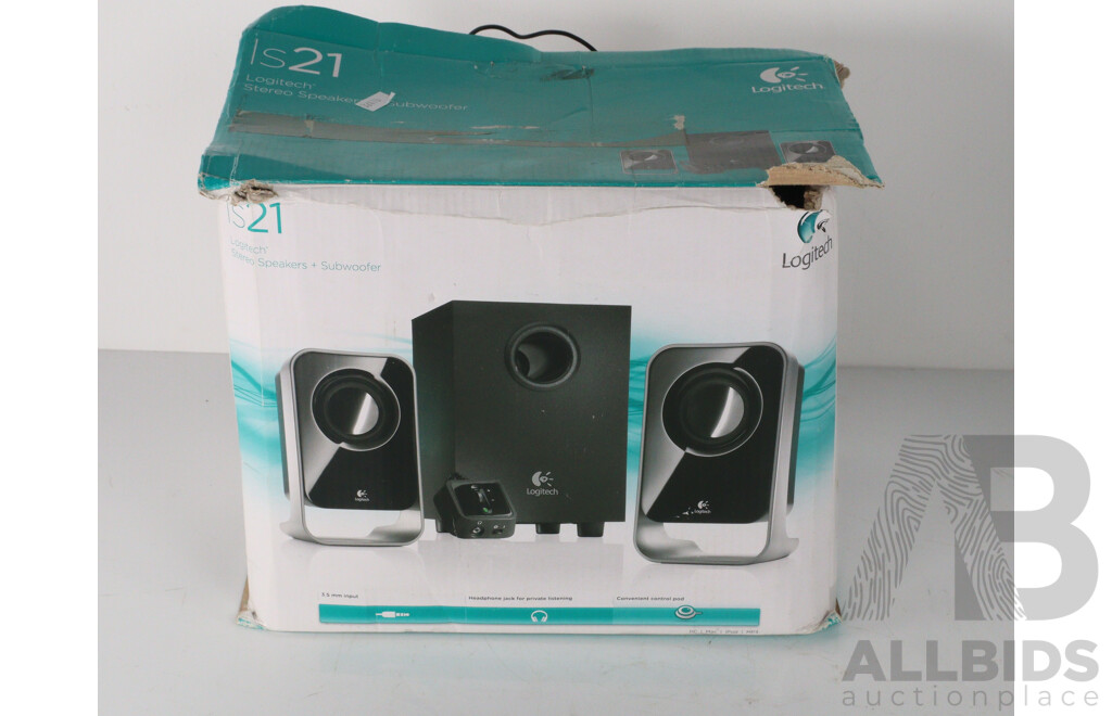 Logitech is 21 Stereo Speakers and Subwoofer, Logitech Z240 Pair Multimedia Speakers, Both in Original Boxes