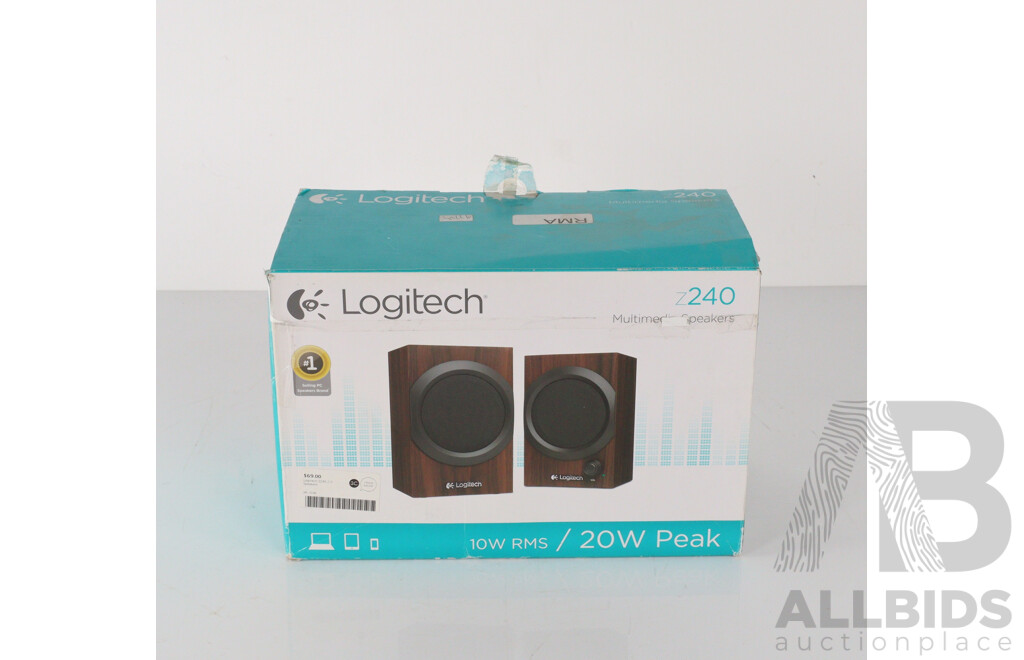 Logitech is 21 Stereo Speakers and Subwoofer, Logitech Z240 Pair Multimedia Speakers, Both in Original Boxes