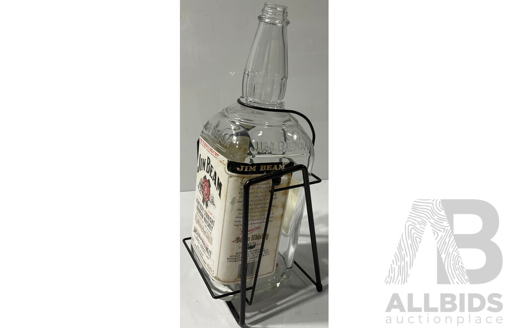 Jim Beam 4.5 Litre Glass Bottle on a Rocking Stand