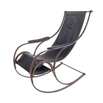 Victorian Wrought Iron Rocking Chair, Probably Manufactured by R.W Winfield & Co, Mid 19th Century