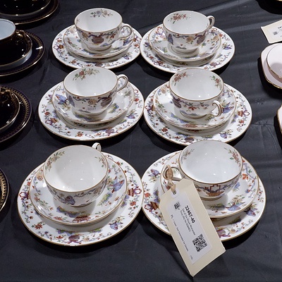 Set of Six Royal Worcester Trios (Rd No 608482)