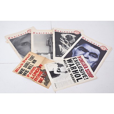 Four 'The Manipulator' large Format Magazines Circa 1980s and other Protest Ephemera