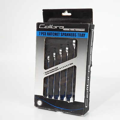 Calibre 7 Piece Ratchet Spanners Tray - New