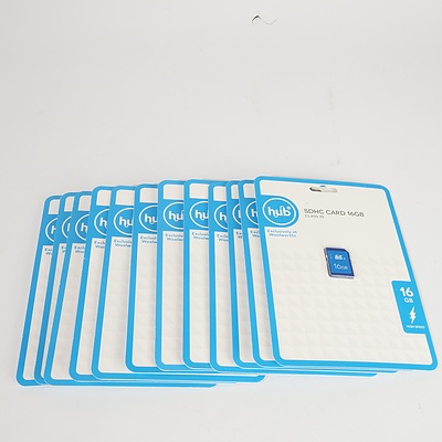 Twelve Hub SDHC 16GB Cards Class 10 - New