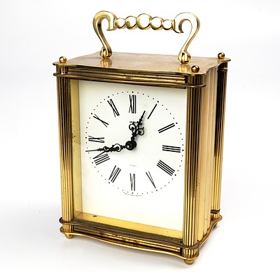 English Brass Eight Day Clock by Smiths