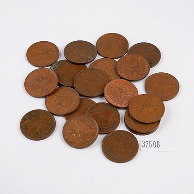 21 Australian Half Pennies, Various Dates From 1943 to 1963