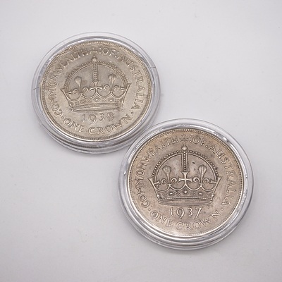 Commonwealth of Australia 1937 and 1938 Crowns, In Cases