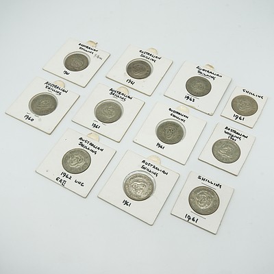 Eleven Australian Shillings in Cards, 1960-1963 (11)
