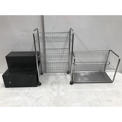 Shoe Rack and Other Storage Shelves -Lot Of Three
