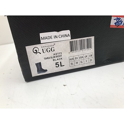 AX Australia UGG AX113 Tara Slim Boot Black -Size 5 US
